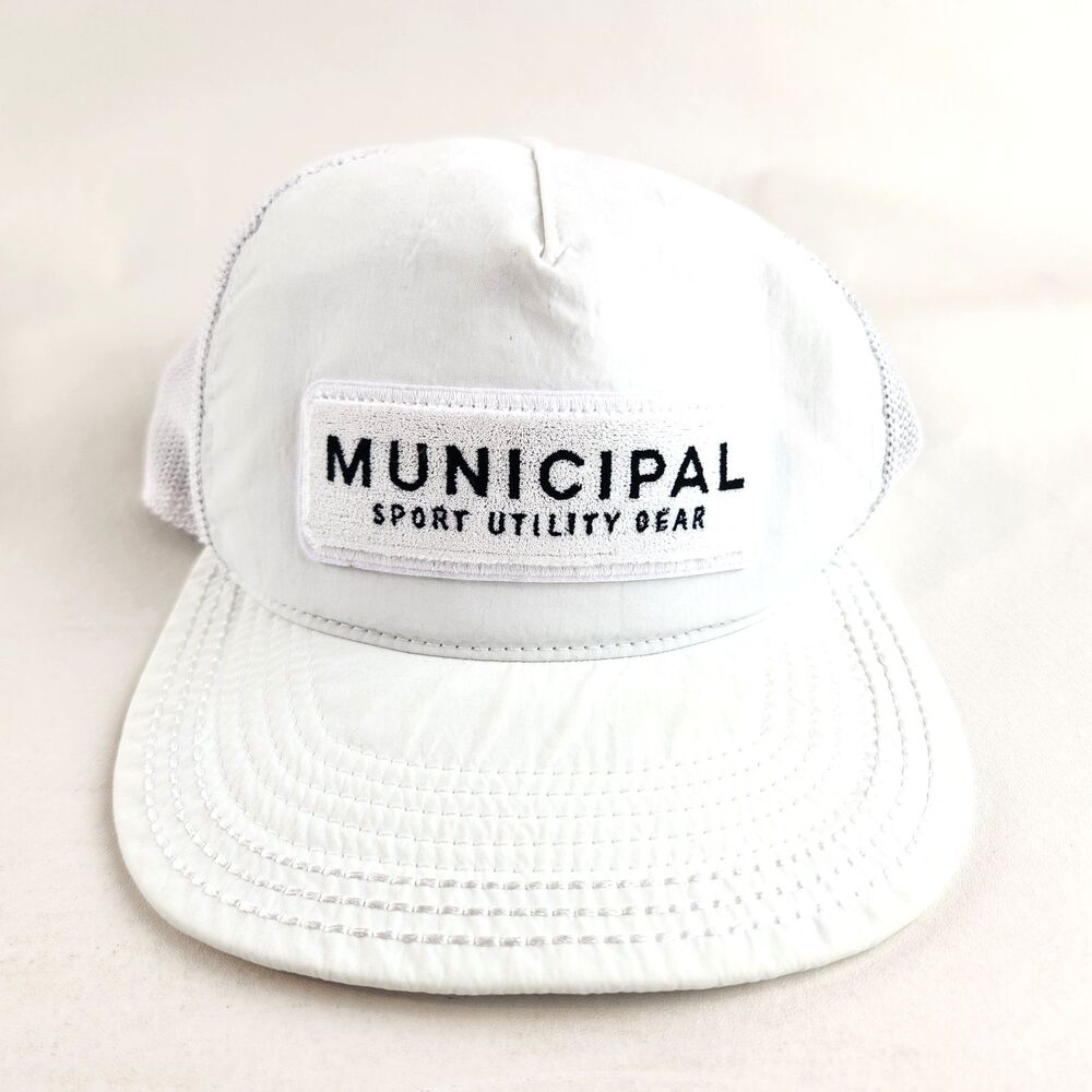 Municipal Sport Utility Gear Hat Men White Snapback Mesh Performance Lightweight